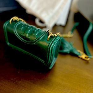 Tory Burch green mini purse